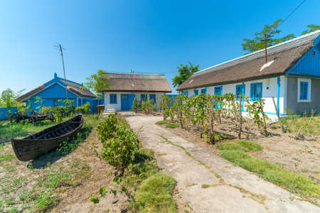 Letea, Danube Delta, Romania, August 2017: Traditional House in Delta Dunarii (Danube Delta) Romaniaのeditorial素材