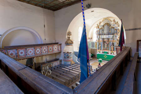 Homorod, Transylvania, Romania, August 2017: Homorod Fortified Church interior build by the German Saxons in Transylvaniaのeditorial素材