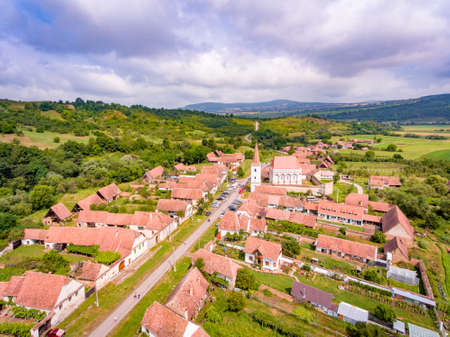 Cloasterf Saxon Village and Fortified Church in Transylvania, Romaniaの写真素材