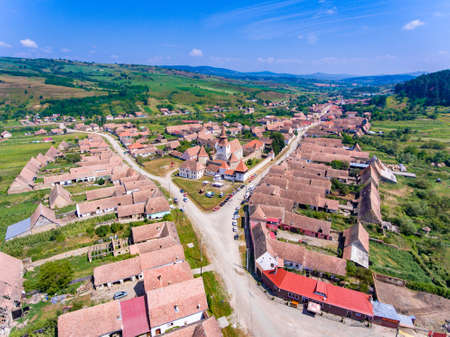 Archita Saxon Village Transylvania Romania aerial viewの写真素材