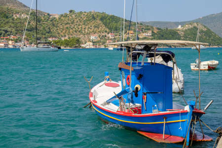 Traditional Greek fishing boatの写真素材