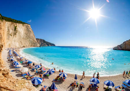 Porto Katsiki Beach in  Lefkada Island, Greece. HDR imageのeditorial素材