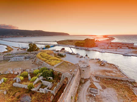 Sunset in Lefkada at the Castle Lighthouse near Lefkada Town