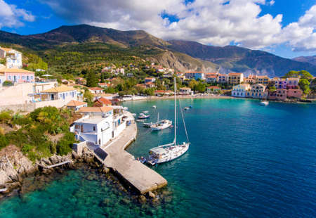 Cephalonia Assos Village in Greeceの写真素材