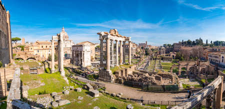 Panorama of the Roman Forum in Rome, italyのeditorial素材