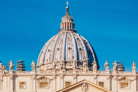 The dome of St. Peter's Basilica in the Vatican City in Rome, Italyのeditorial素材