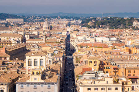 Rome skyline as seen from above the venice squareの写真素材