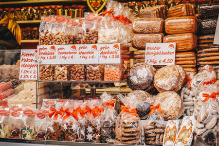Graz, Austria - December 2017: Graz advent market store in the main city squareのeditorial素材