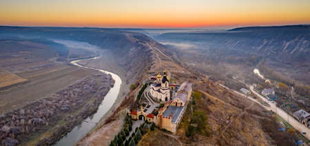 Old Orhei panorama, Republic of Moldova, aerial viewの写真素材