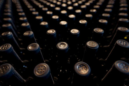 Anenii Noi, Moldova - November 2018: MiMi Castle Winery wine bottles collection