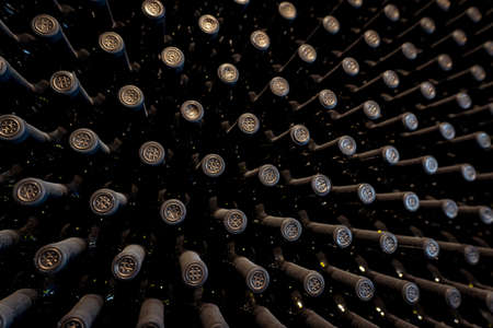 Anenii Noi, Moldova - November 2018: MiMi Castle Winery wine bottles collectionのeditorial素材