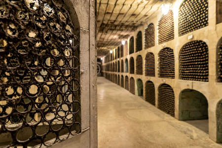 Milestii Mici, Moldova - November 2018: Milestii MIci Winery wine collection underground