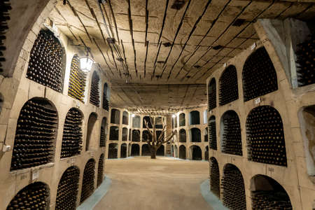 Milestii Mici, Moldova - November 2018: Undergound wine collection of Milestii Mici Winery near Chisinau, Moldova Republicのeditorial素材