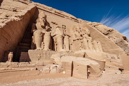 Great Temple built by Ramesses II in southern Egypt the Abu Simbel Temple near Aswanのeditorial素材