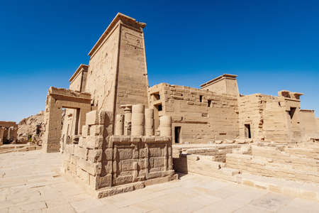 The Philae temple built by the ancient egyptian civilization on the Nile near Aswan Egypt