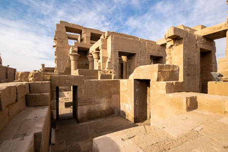 Kom Ombo Temple in Aswan ancyent Egyptian temple built in the times of the Ptolemaic dynastyの写真素材