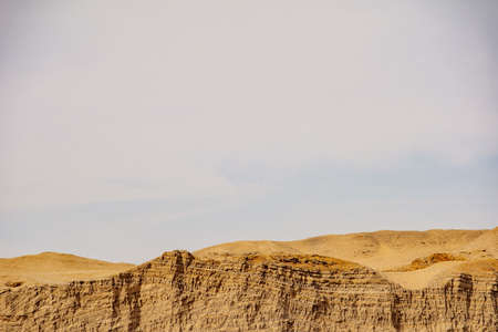 Sahara Desert peaks on close to the Nile Riverの写真素材
