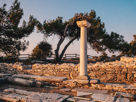 Ancient ruins in Thassos at Aliki near the old quarry and marble port