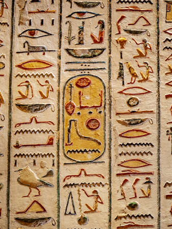 Ancient Hieroglyphs from the Valley of the Kings in Thebes (Luxor) Egyptのeditorial素材