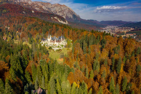 Peles Castle, Sinaia, Romania. Summer residence of the kings of Romaniaのeditorial素材