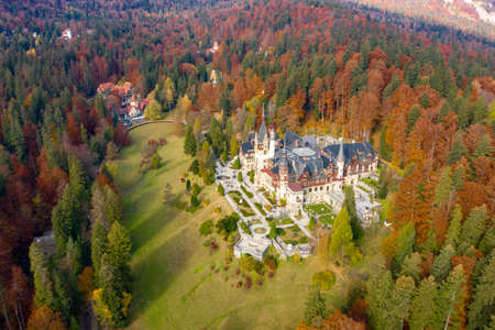 Peles Castle, Sinaia, Romania. Summer residence of the kings of Romaniaのeditorial素材