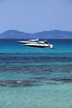Yacht on the Shore of Ibizaのeditorial素材