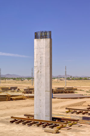 A pier for a section of the Loop 303 Interchange Bridge that is under construction in Goodyear Arizona.の写真素材