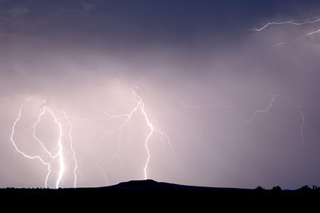 An early June lightning storm over Arlington Mesa in Arizona. Arizona's Monsoon storm season...