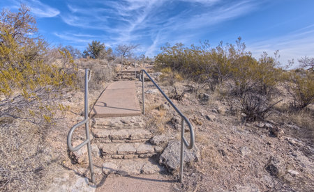 Paved trail leading to Montezuma Well National Monument Arizona.