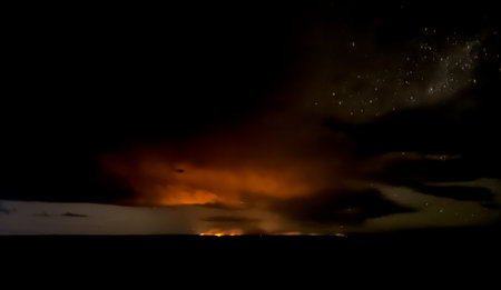 Dragon Bravo wildfire burning on the North Rim of Grand Canyon Arizona. Viewed from Pipe Creek Vista...