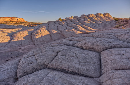 Sandstone formations in White Pocket on top of the Paria Plateau of Vermilion Cliffs National Monument Arizona.の写真素材