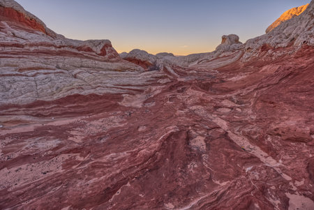 Sandstone formations in White Pocket on top of the Paria Plateau of Vermilion Cliffs National Monument Arizona.の写真素材