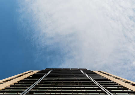 Close up to a building under the blue skyのeditorial素材