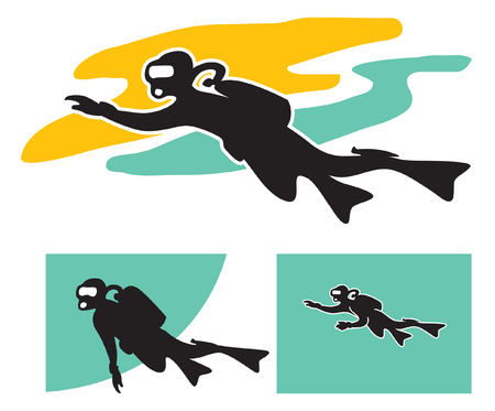 Scuba diver. Image for logo or illustration.のイラスト素材