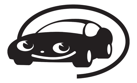 Smiling car. Vector image for logo or illustrationのイラスト素材