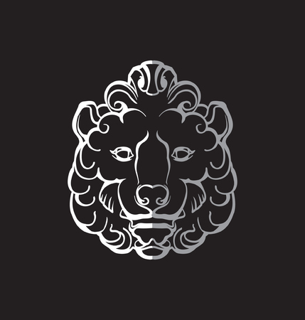 gothic lion head. vector image for logo or illustrationのイラスト素材