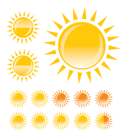 yellow sun. vector template for buttons or iconsのイラスト素材
