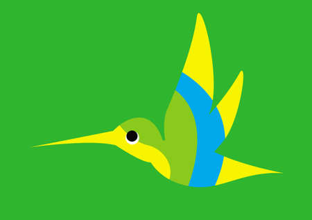 Colibri, hummingbirds. Illustration of a flying colorful Colibri. Bird of hummingbirds. Vector drawing for logo or Illustration.のイラスト素材