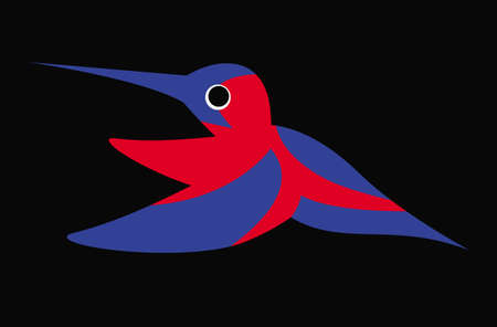 Colibri, hummingbirds. Illustration of a flying colorful Colibri. Bird of hummingbirds. Vector drawing for logo or Illustration.のイラスト素材