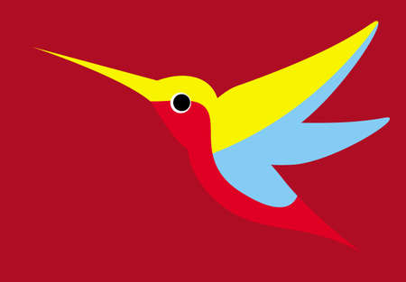 Colibri, hummingbirds. Illustration of a flying colorful Colibri. Bird of hummingbirds. Vector drawing for logo or Illustration.のイラスト素材