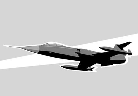 Starfighter fighter jet in the sky. vector image for illustration. Vector template.