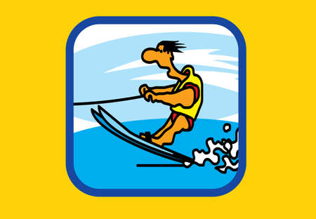 Recreation, sports and active pastime. water skiing raid.のイラスト素材