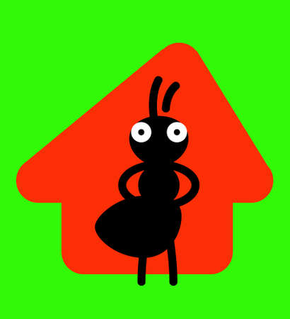 Master of the house. Serious ant and his home.のイラスト素材