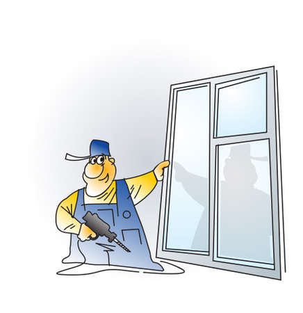 Handyman, craftsman. Any repair with your own hands. Vector image for illustrations.のイラスト素材