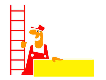 Handyman, craftsman. Any repair with your own hands. Vector image for illustrations.のイラスト素材