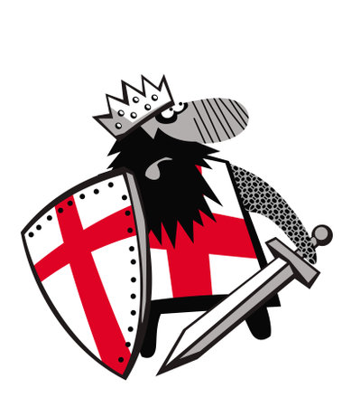 Richard the Lionheart is going on a crusade. Vector image for illustrations.のイラスト素材