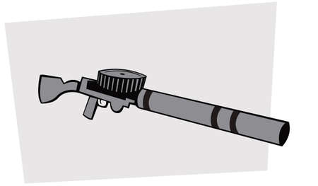 Light machine gun of the First World War. LMG. Stylized drawing. Vector image for illustrations.のイラスト素材