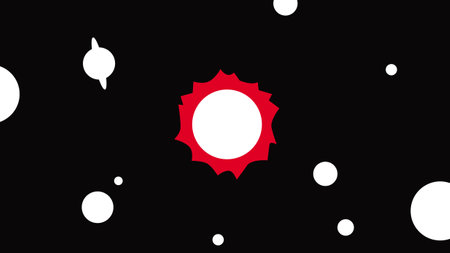 Star and planets. Stylized drawing of the solar system. Vector image for prints, poster and illustrations.のイラスト素材