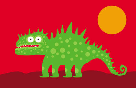 Dragons live here. Green dragon. Terrible monster from an unknown world.のイラスト素材