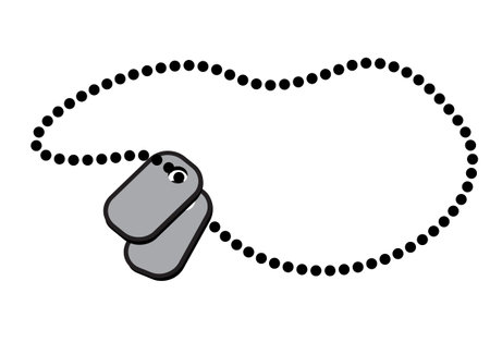 Military personnel identification tags. Soldier's tags. dog tag. Vector images for prints, posters and illustrations.のイラスト素材